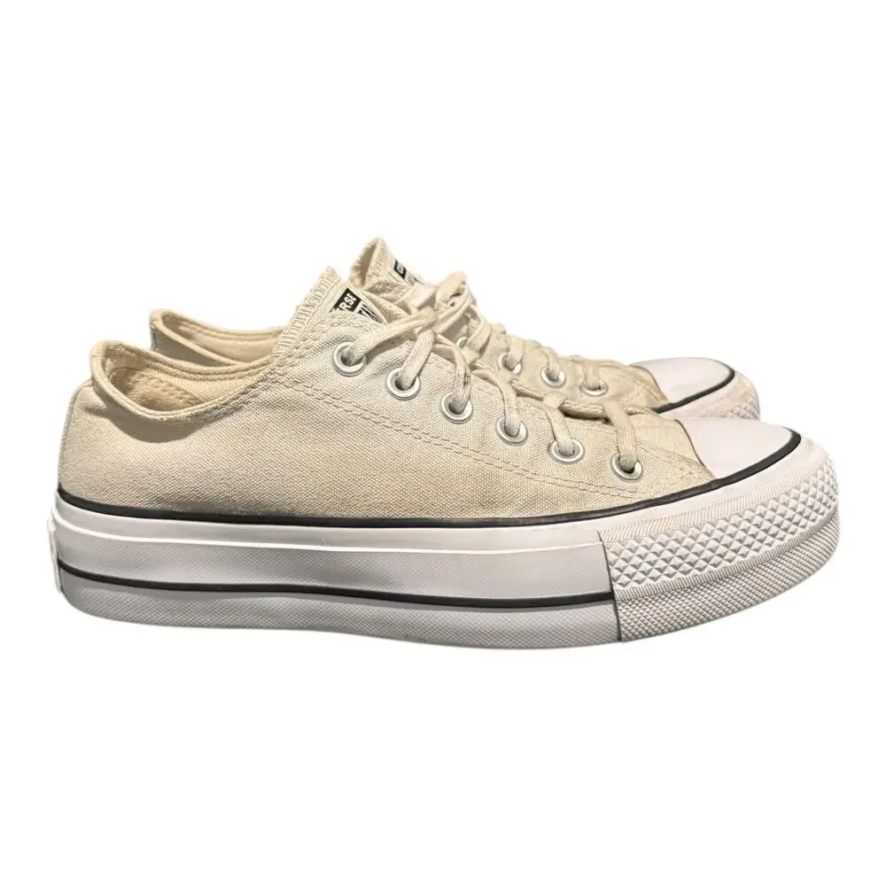 Converse Chuck Taylor Platform Women’s Size 7.5 Cream White Athletic Sneakers